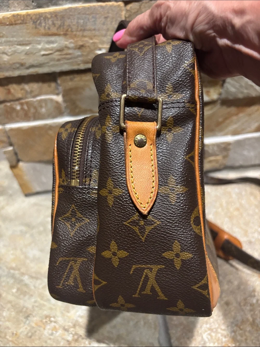 Louis Vuitton Monogram Canvas Nile Crossbody Bag in Brown and Tan